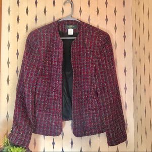 Vintage Orvis Tweed Colorful Waist Blazer, Sz 12